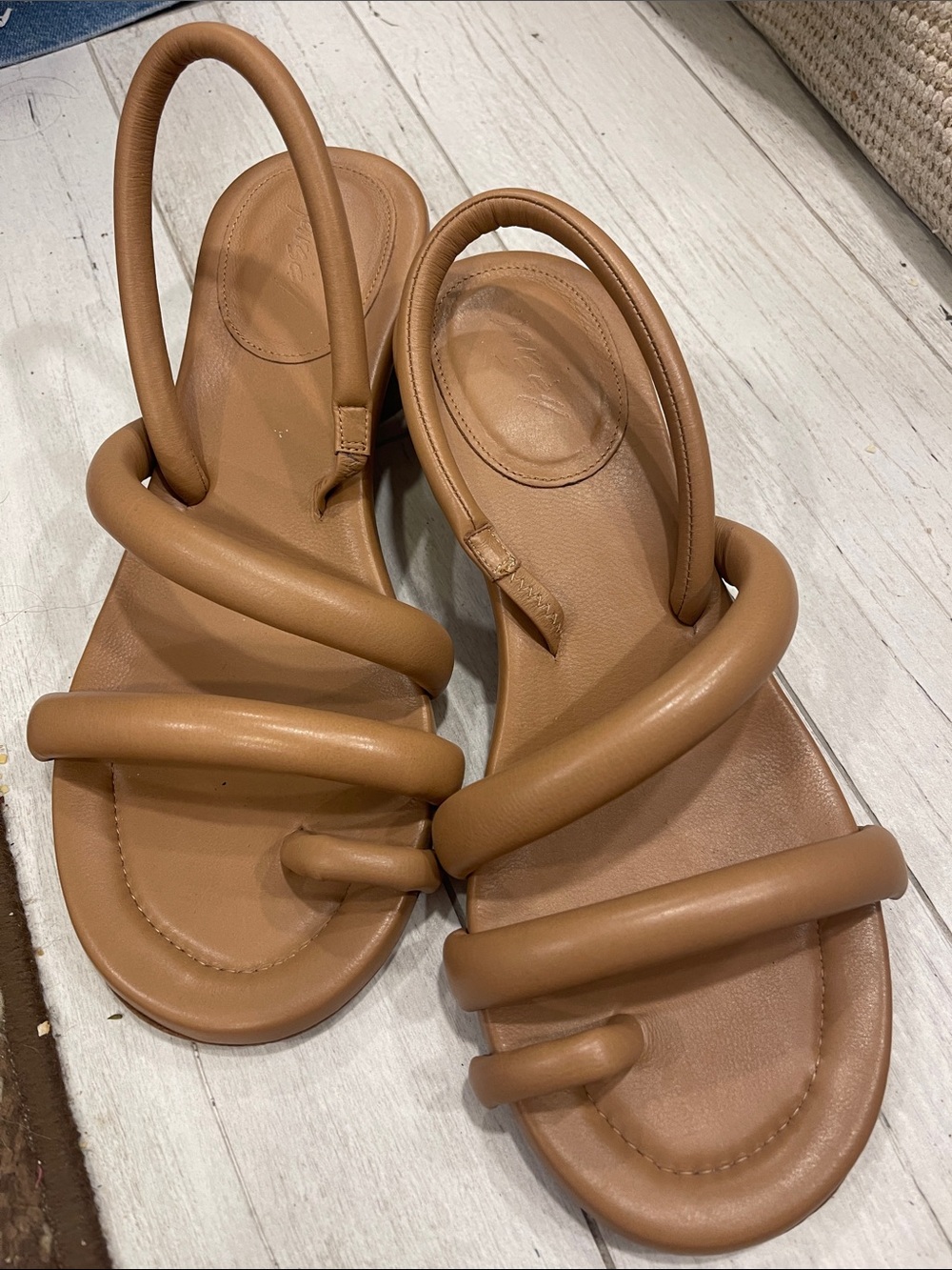 Marsell Tubular Strappy Sandals in Tan